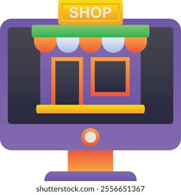 Gradient color illustration for Online shopping