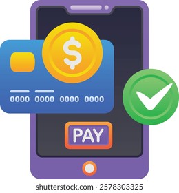 Gradient color illustration for Online shopping and pay