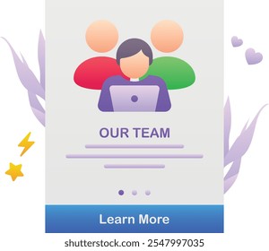 Gradient color illustration for Our teamwork