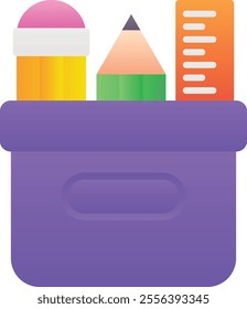 Gradient color illustration for Pencil ruler holder