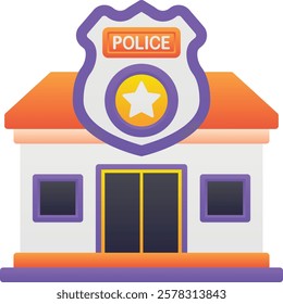 Gradient color illustration for Police station building