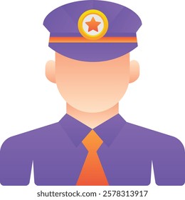 Gradient color illustration for Police uniform