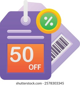 Gradient color illustration for Price tag discount