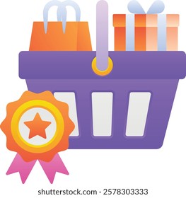 Gradient color illustration for Shopping basket quality