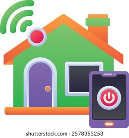 Gradient color illustration for Smart house