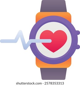 Gradient color illustration for Smartwatch heartbeat