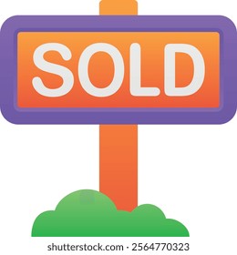 Gradient color illustration for Sold sign board