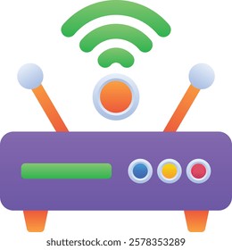 Gradient color illustration for Wifi router device