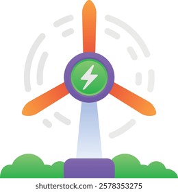 Gradient color illustration for Wind turbine