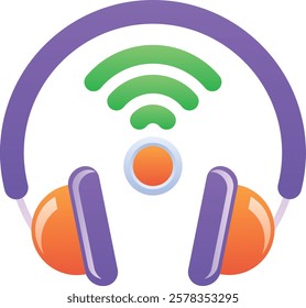 Gradient color illustration for Wireless headphone