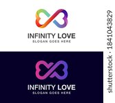 gradient color infinity love logo design with two versions