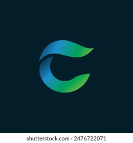 gradient color initial letter c logo vector design template