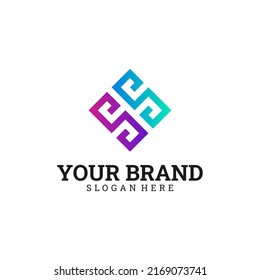 Diseño del logotipo de la letra de color del degradado