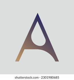Gradient color letter A text t-shirt vector design on white background. Letter A typography logo design template element.