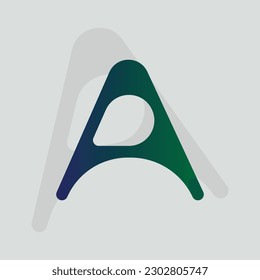Gradient color letter A text t-shirt vector design on white background. Letter A typography logo design template element.