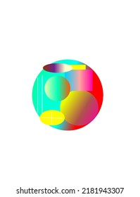 Farblogo-Design. Lebhaftes Vektorelement. 