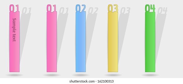 gradient color long label with number and shadow