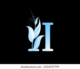 Gradient color Luxurious Initial H logo .simple and creative Vector design concept luxury vintage nature leaves with letter logo. and modern H logo