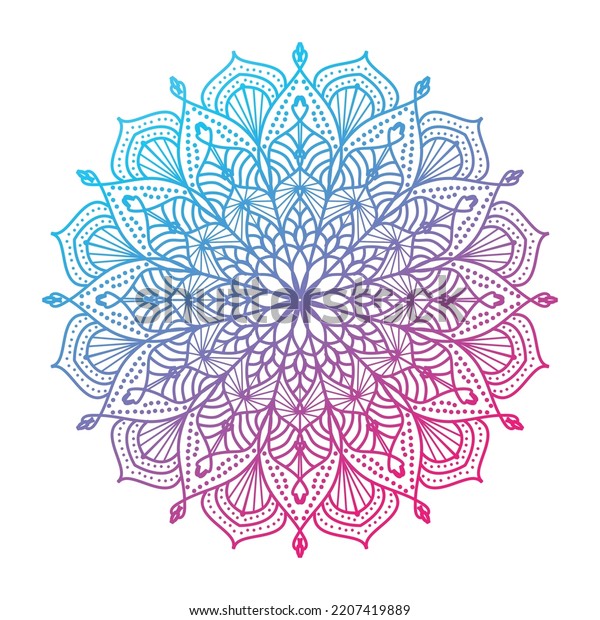 Gradient Color Mandala Mandala Design Backgroundmandala Stock Vector ...