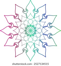 gradient color mandala design. mandala design, mandala design with intricate patterns in blue, red, and orange on a warm gradient background