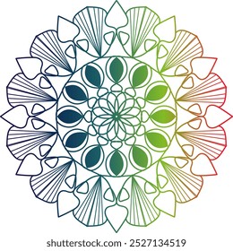 gradient color mandala design. mandala design, mandala design with intricate patterns in blue, red, and orange on a warm gradient background