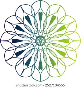 gradient color mandala design. mandala design, mandala design with intricate patterns in blue, red, and orange on a warm gradient background