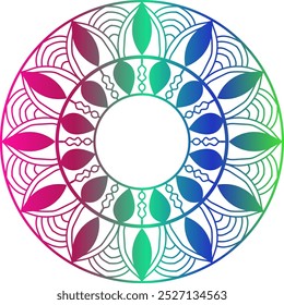gradient color mandala design. mandala design, mandala design with intricate patterns in blue, red, and orange on a warm gradient background