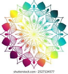 gradient color mandala design. mandala design, mandala design with intricate patterns in blue, red, and orange on a warm gradient background
