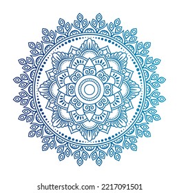 Gradient color mandala on white isolated background, Mandala with floral patterns. Ornaments