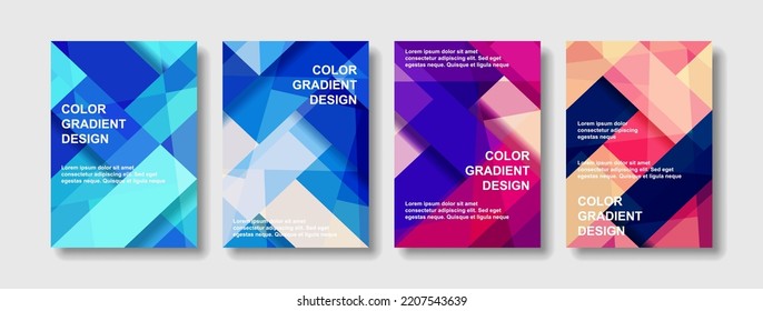 Gradient color modern poster abstract and shape minimalist style design