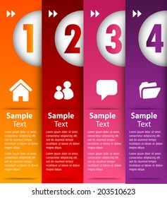 Gradient color modern text box for internet and website, numbers, icon.