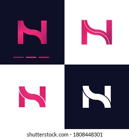 gradient color N letter logo design template 
