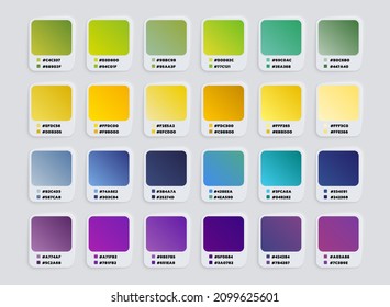 Gradient color palette  catalog   trendy colors samples  Vector elements