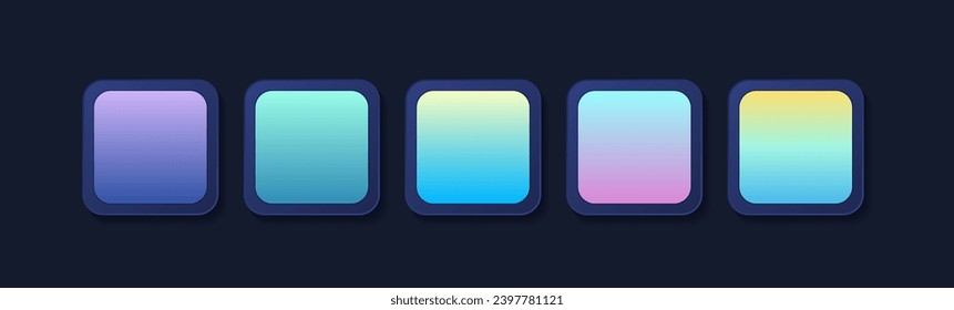 Gradient color palette. Combination of pastel colors for fashion, Interiors Design, Web Design, Mobile Applications, Social Media Templates. Vector illustration