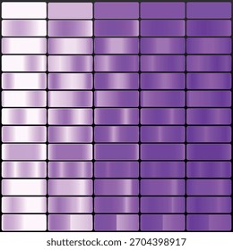 Gradient color Palette. Color are Lavender, Plum, Orchid, Dark Violet, Purple, Swatches for gradient background and Versatile design use.