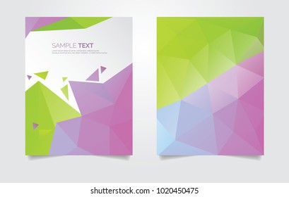 Gradient color, polygonal covers design. Minimal geometric pattern