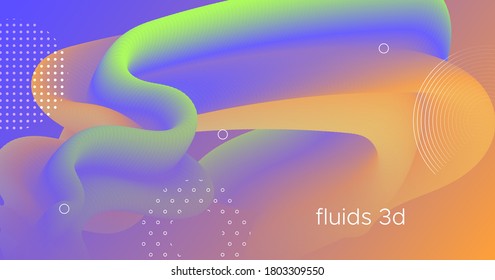 Cartel de color de degradado. Concepto fluido. Movimiento Gráfico. Banner Geométrico Líquido. Moción de moda. Afiche de 3d color. Plantilla de flujo abstracto. Movimiento de Música. Patrón dinámico moderno. Cartel de color.
