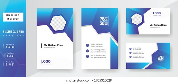 Plantilla de tarjeta profesional de color degradado.