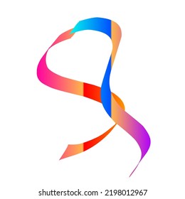 Gradient color ribbon vector illustration. 