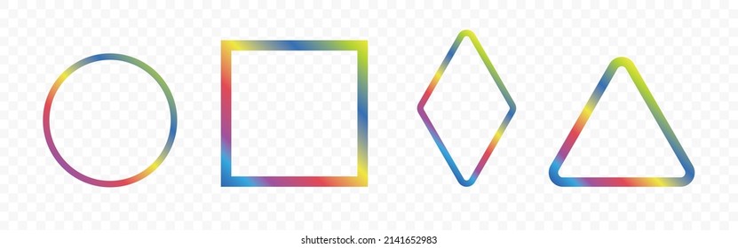 Gradient color ring. Rainbow colored thin figures. Isolated vector illustration on transparent background.
