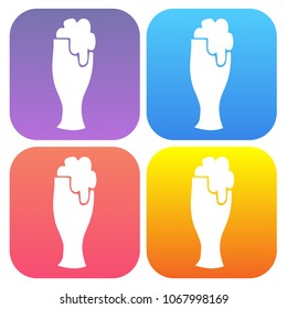 Gradient Color Set Collection of Drink Beer Mug Alcohol Bar Glass. Flat Line Icon, Sign, Symbol Isolated Background. Graphic Design Abstract Art, Elements, Vector Illustration EPS 10