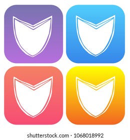 Gradient Color Set Collection of Shield Security Protection Banner. Flat Line Icon, Sign, Symbol Isolated Background. Graphic Design Abstract Art, Elements, Vector Illustration EPS 10