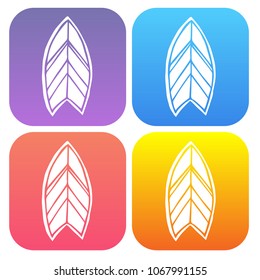 Gradient Color Set Collection of Summer Surfboard Surfing Ocean Board. Flat Line Icon, Sign, Symbol Isolated Background. Graphic Design Abstract Art, Elements, Vector Illustration EPS 10