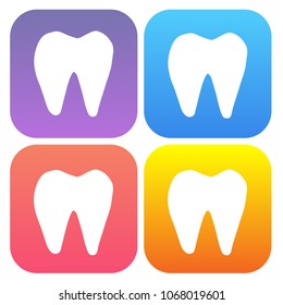 Gradient Color Set Collection of Tooth Care Dental Dentist Healthy Oral. Flat Line Icon, Sign, Symbol Isolated Background. Graphic Design Abstract Art, Elements, Vector Illustration EPS 10