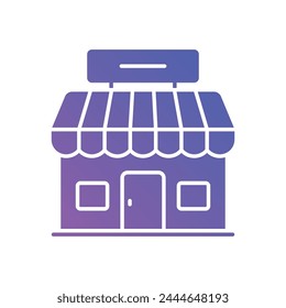 Icono de Vector de tienda de color degradado