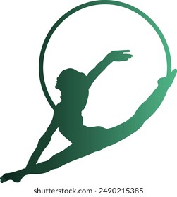 Gradient Color Silhouette of Acrobatic Gymnast.