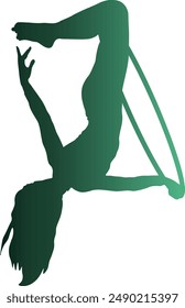 Gradient Color Silhouette of Acrobatic Gymnast.