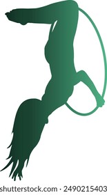 Gradient Color Silhouette of Acrobatic Gymnast.