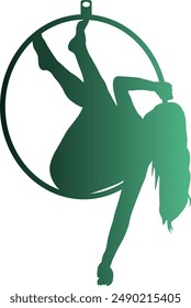 Gradient Color Silhouette of Acrobatic Gymnast.