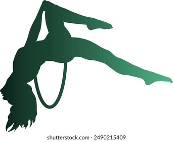 Gradient Color Silhouette of Acrobatic Gymnast.